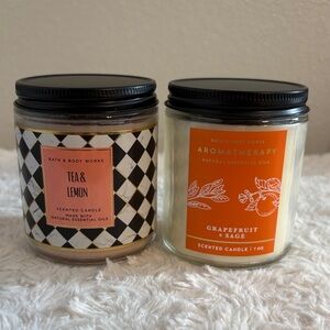 Bath & Body Works Tea & Lemon and Grapefruit + Sage Single Wick Candles